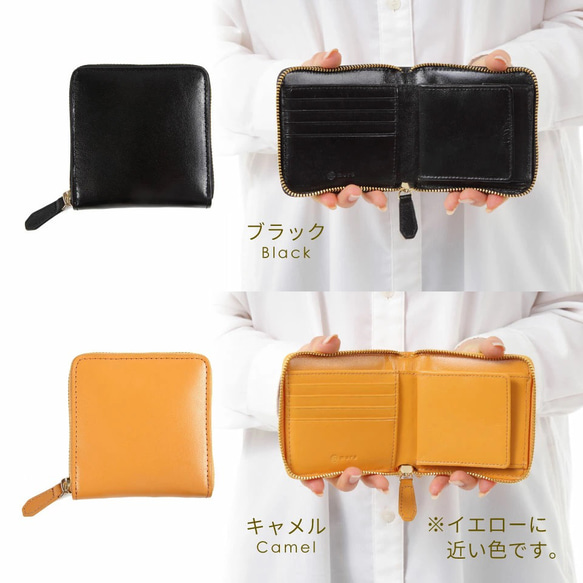 本革 二つ折り財布 ラウンドファスナー 【送料無料】（st-w1090） 7枚目の画像