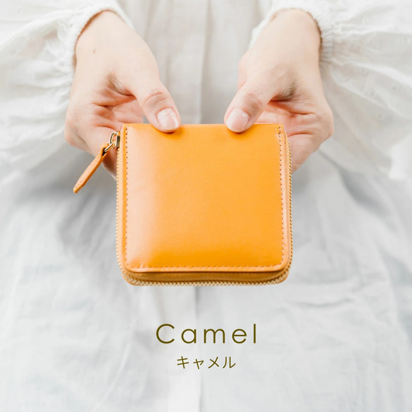 本革 二つ折り財布 ラウンドファスナー 【送料無料】（st-w1090） 3枚目の画像