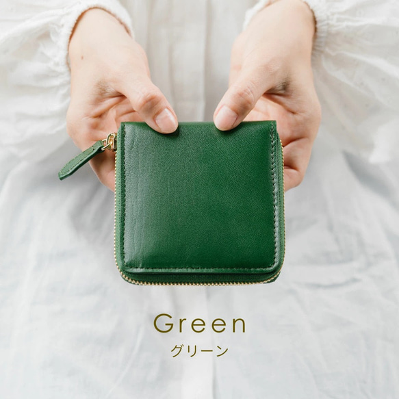 本革 二つ折り財布 ラウンドファスナー 【送料無料】（st-w1090） 5枚目の画像
