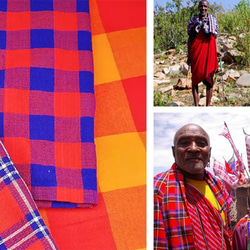 マサイシュカサコッシュ（RED）★マサイ族伝統の布「マサイシュカ」とケニアの布「キテンゲ」使用。アフリカンプリント★ 8枚目の画像