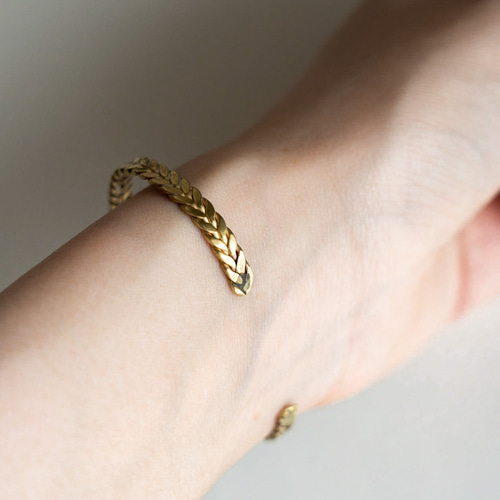 morinosu 真鍮 バングル ブレスレット クロスバングル 1点もの