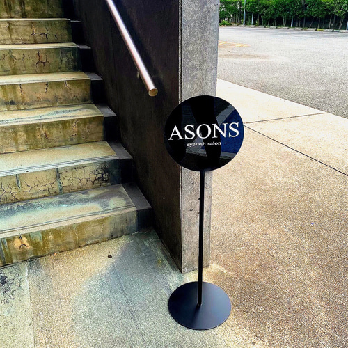 新作☆アイアン看板☆Bosendorfer⑨☆ 丸型イーゼル 表札・ネーム