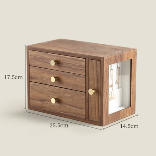 木製ジュエリーボックスw30cm 小分け4段大容量 10%OFF】木製の