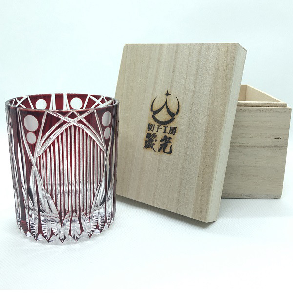 ヴァーティカルロックグラス　日本工芸会所属斉藤光作　切子グラス/コップ/食器/切子作家/切子職人/デザイン性/プレゼント