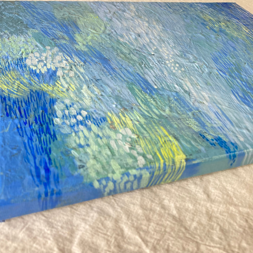 原画・送料無料】24センチ×30センチ 海 自然の絵 抽象画 キャンバス