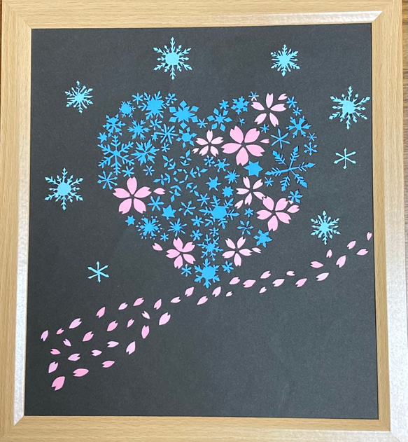 灯夜雪「アリスカード(カラーVer)」  切り絵アート 額付き B4サイズ 不思議の国のアリス 三日月のティータイム 切り絵 切り絵