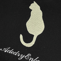 [免運費] 坐貓剪影刺繡帆布 Sacoche 手拿包 第8張的照片