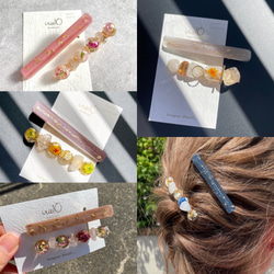 【再販】blueカラー レジン ヘアクリップ バレッタ ドライフラワー 8枚目の画像