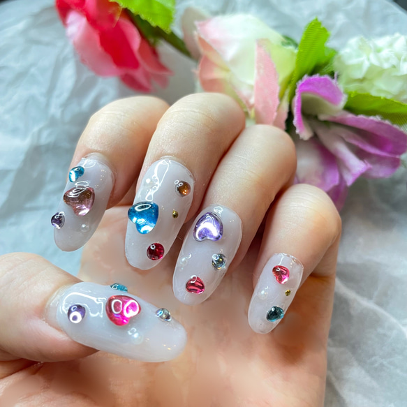 受注制作］ハートキャンディネイルチップ ネイルチップ（つけ爪） ㅤ