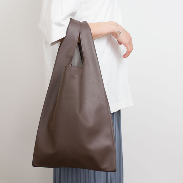 [送料無料]　　上品さが光るおしゃれで上質なレザーエコバッグ　ディープトープカラー                                 GMS1689606623(12870円)