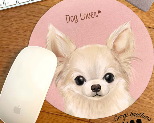 チワワ 水彩画風 毛色6色 】 パステルカラー マウスパッド 犬 うちの子  