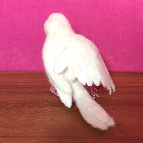 羊毛フェルト＊手のひらサイズのまったり鳥さん❤︎すずめ のびのび文鳥さんのストレッチ『スサー』 羊毛フェルト a to c
