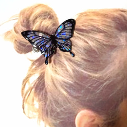 【NEW】ヘアクリップ 蝶々(ぶち模様あり&透かしパーツなし) 2枚目の画像