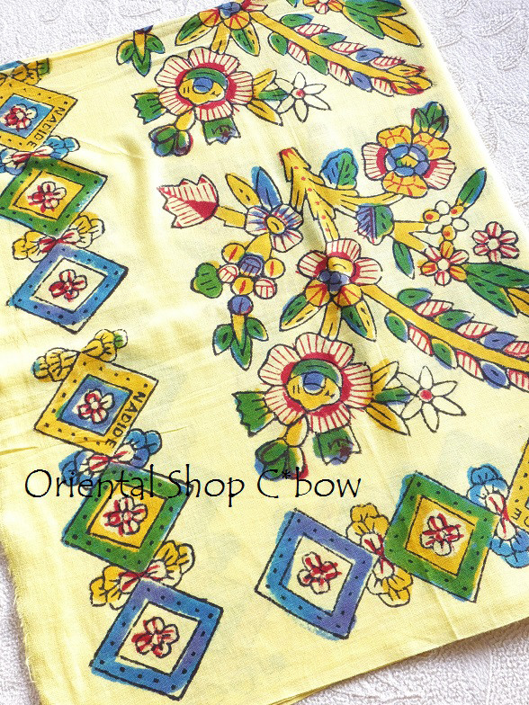 トカット｜ヴィンテージ｜エルヴァン木版｜チェンゲルキョイ｜クリームイエロー[1612-tk20150]