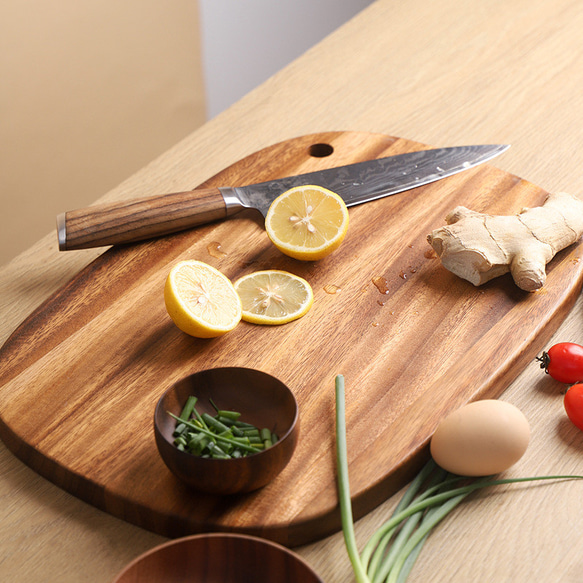 新品 八角 アカシア 木製トレイ 無垢材 4枚 お盆 カフェトレー