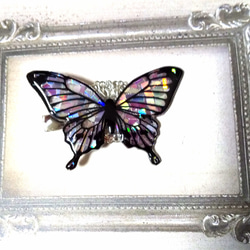 【NEW】ヘアクリップ 蝶々(ぶち模様あり&透かしパーツあり) 2枚目の画像