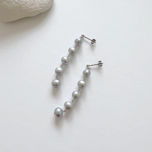 淡水真珠：pearl line pierce 1枚目の画像