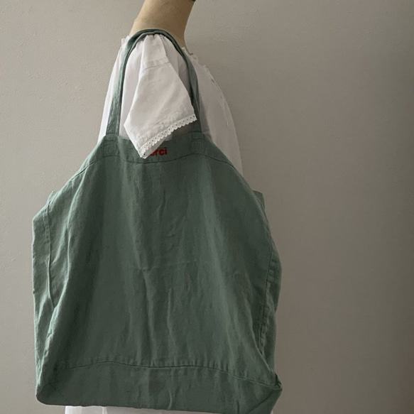 Paris Merciリネントートバッグ*Vert トートバッグ *LULU 通販