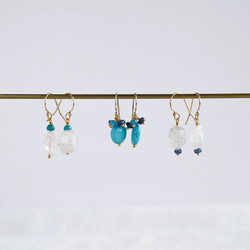 Turquoise & sapphire earrings [OP810] 3枚目の画像