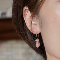 Baroque pearl earrings [OP806] 第4張的照片