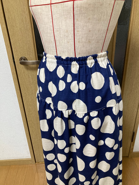 Creema限定 水玉の切り替えスカート 5枚目の画像