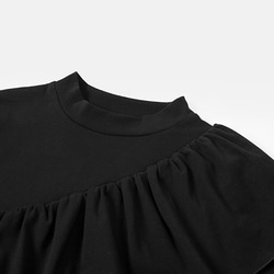 黑色 純棉多層荷葉邊夏日溫柔洋裝 寬鬆版型不出錯小黑裙連身裙 第7張的照片