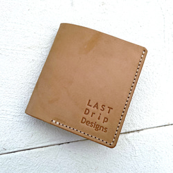 ミニマム 2つ折り財布 小銭入れつき 牛革 レザー ヌメ革 本革 日々を刻む日記帳 nfl pst Creema店 8枚目の画像