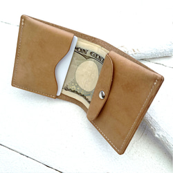 ミニマム 2つ折り財布 小銭入れつき 牛革 レザー ヌメ革 本革 日々を刻む日記帳 nfl pst Creema店 7枚目の画像