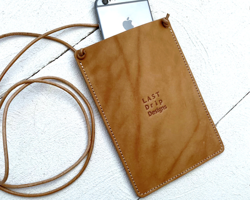 スマホ ショルダーバッグ 薄型 ポシェット 牛革 レザー ヌメ革 本革