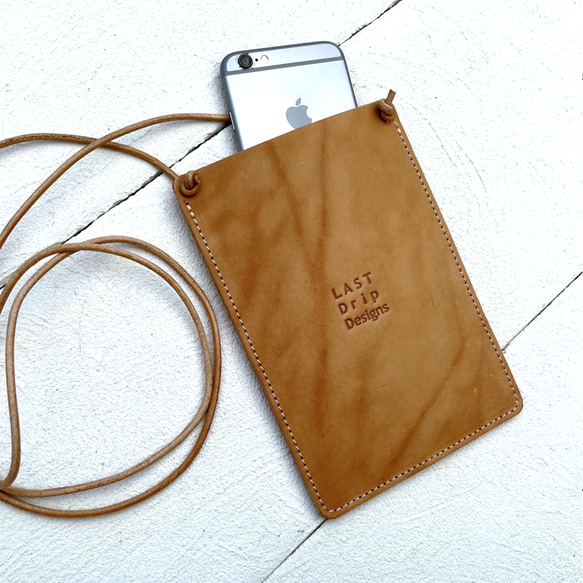 スマホ ショルダーバッグ 薄型 ポシェット 牛革 レザー ヌメ革 本革