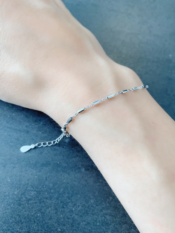 金属アレルギー対応⭐︎silver925 チェーンブレスレット 4枚目の画像