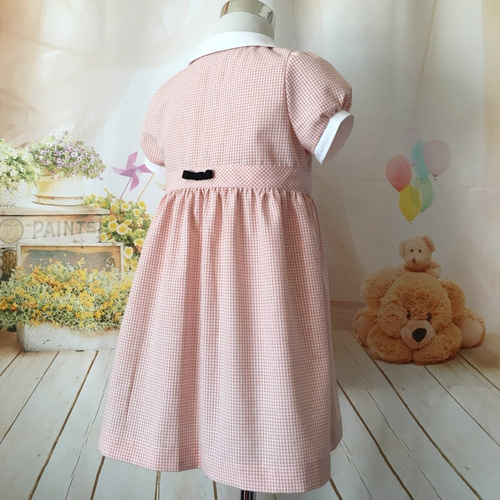 受注用）白衿サーモンピンクのワンピース サイズ100cm 子供服 Original