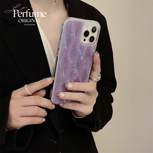 キラキラ天然シェル♡パープル✨紫色 オリジナル iPhoneケース 貝殻 手作り キラキラ天然シェル✨パープル 紫色 貝殻 オリジナル iPhoneケース