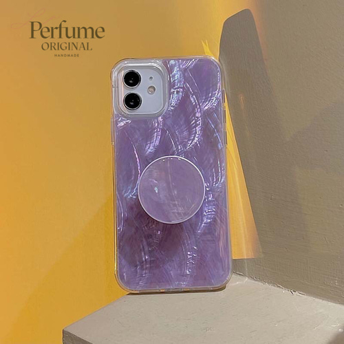 キラキラ天然シェル♡パープル✨紫色 オリジナル iPhoneケース 貝殻 手作り キラキラ天然シェル✨パープル 紫色 貝殻 オリジナル iPhoneケース