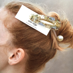 seariry no.501 大人気 flower hair ヘアクリップ デルフィニウム ドライフラワー ハンドメイド 7枚目の画像