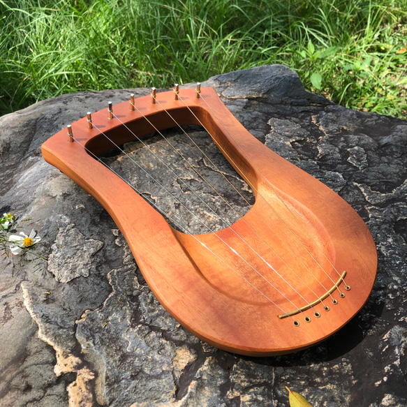 リラ、リラ、手作りの台湾産小葉マホガニーハープ、リラ、詩的な楽器