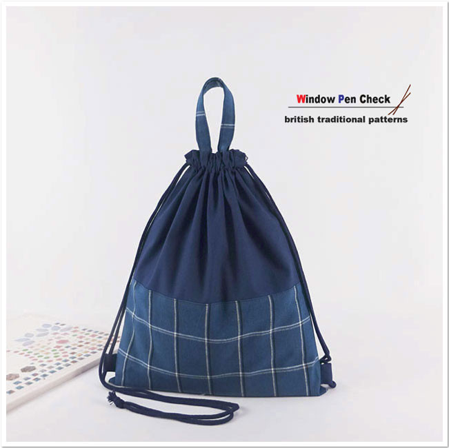 New▶ ナップサック 通学 体操着 チェック 男の子        Ω