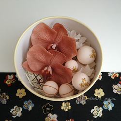 和装　アーティフィシャルフラワーと和玉の髪飾り　ラストカラーの胡蝶蘭　振袖、袴に 3枚目の画像