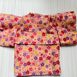 ぽぽちゃん服　浴衣(ピンク、花柄) 7枚目の画像