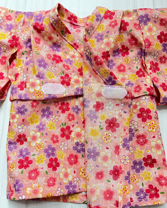 ぽぽちゃん服　浴衣(ピンク、花柄) 8枚目の画像