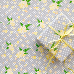 金木犀とドット デザインペーパー A4 包装紙・ラッピングペーパー