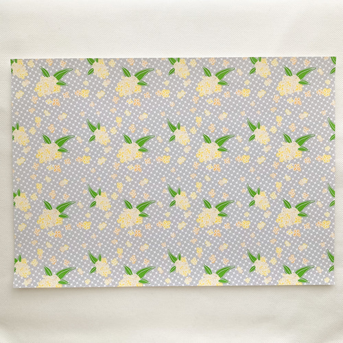 金木犀とドット デザインペーパー A4 包装紙・ラッピングペーパー