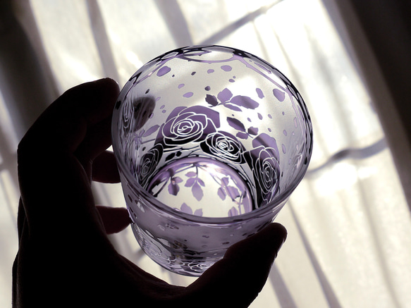 紫薔薇のグラス 5枚目の画像