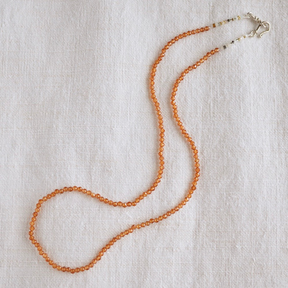 橙色石榴石40cm串珠項鍊 [OP752] 第1張的照片