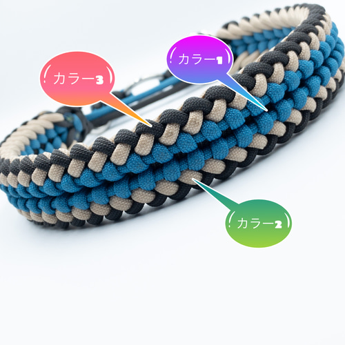 パラコード首輪 デザインNo.25中型犬・大型犬首輪 リード・首輪