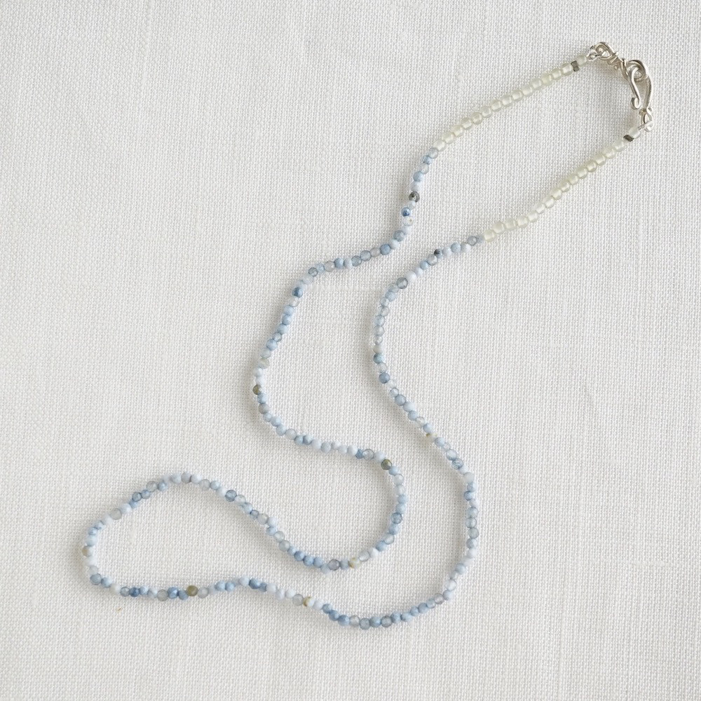 ブルーオパール40cmビーズネックレス [OP755]