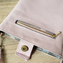 刺繍リボンの四角いショルダーバッグ　ピンク　 7枚目の画像