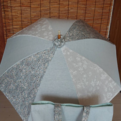 母の日ギフトにも❗手作り日傘＋バック(落ちついた雰囲気のブルー系) 20％OFF❗  9800円→7800円‼️ 3枚目の画像