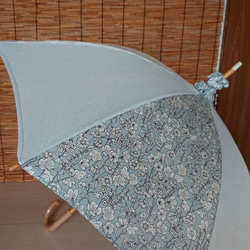 母の日ギフトにも❗手作り日傘＋バック(落ちついた雰囲気のブルー系) 20％OFF❗  9800円→7800円‼️ 4枚目の画像