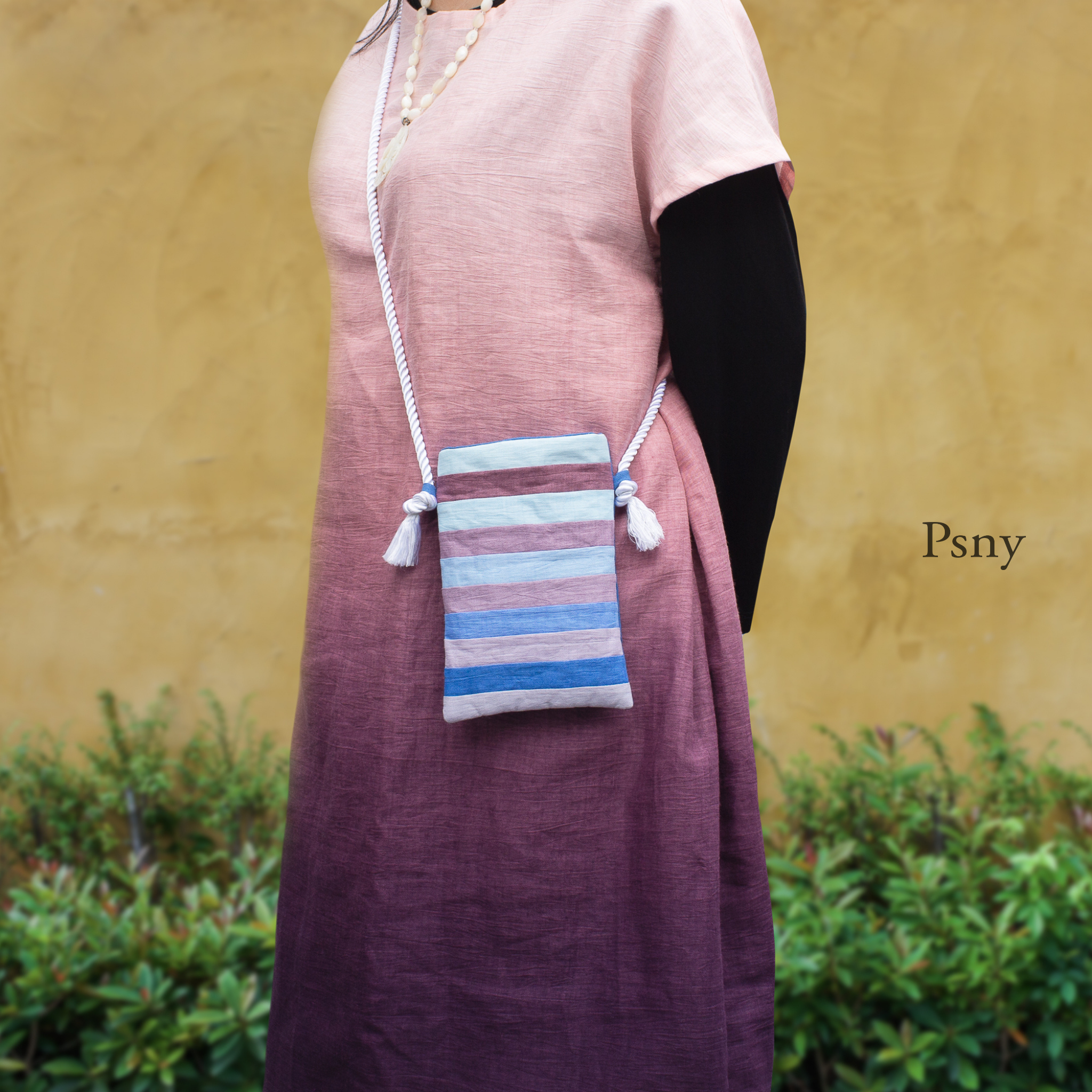 PSNY リネン グラデーション スマホ ポシェット サコッシュ ミニ・スマホショルダー タコラ カラー BG18